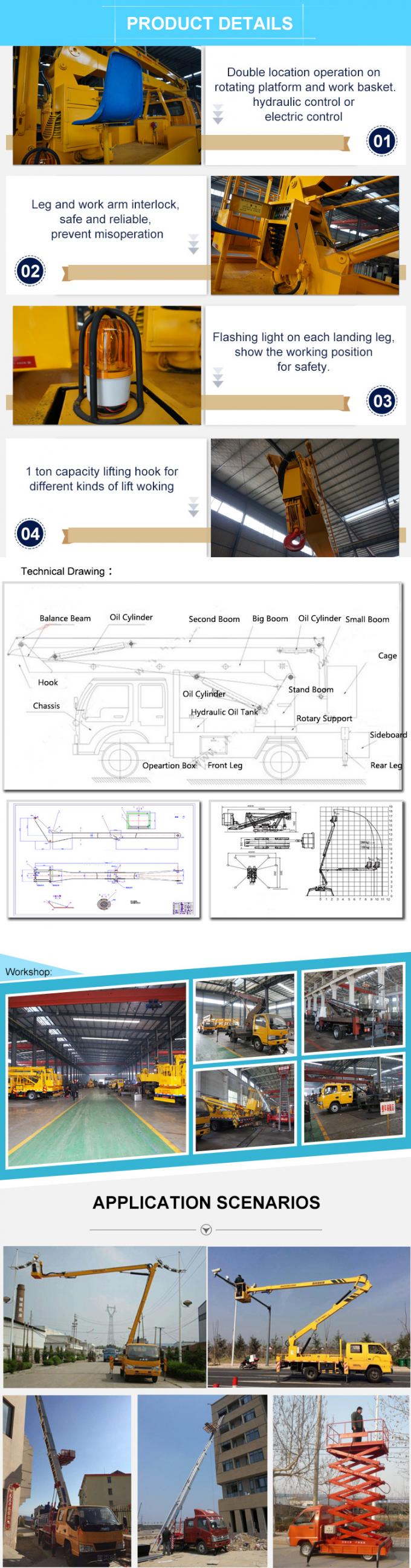 100P 98hp 12M ISUZU 항공 플랫폼 트럭 3